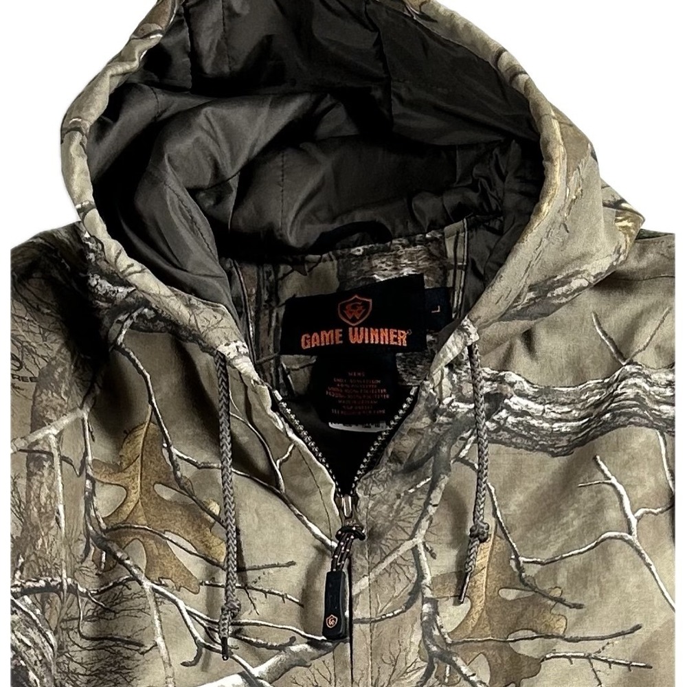 Game Winner Mens Realtree Xtra Camo Hooded Jacket Full Zip Bomber Large